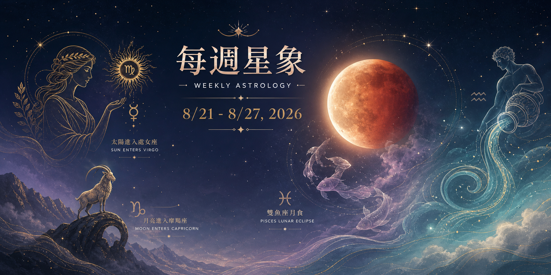 8/21（週五）– 8/27（週四） 每週星象 | Aug 21 (Fri) – Aug 27 (Thu), 2026 Weekly Astrology